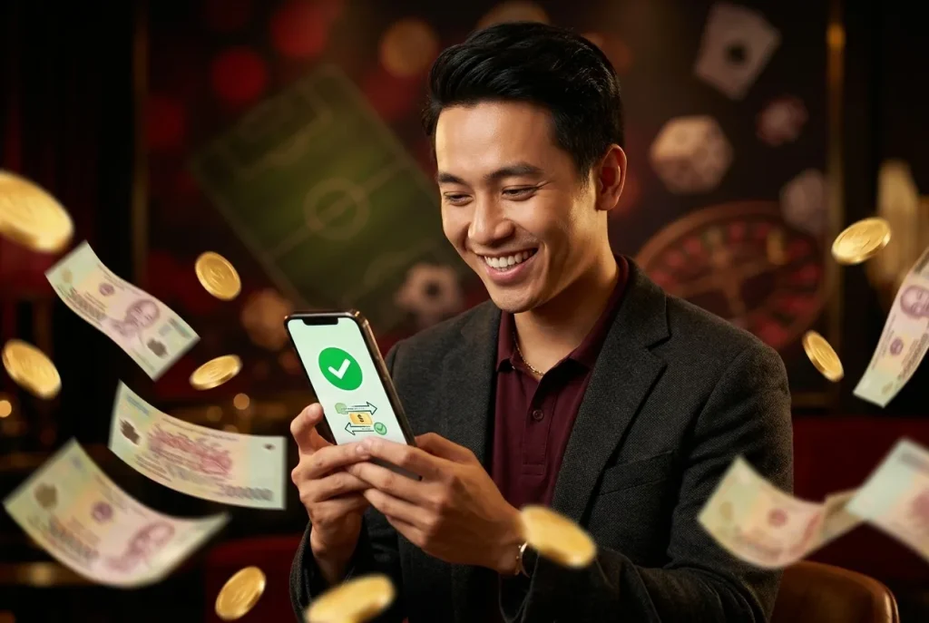 Người chơi rút tiền 8xbet thành công về tài khoản ngân hàng